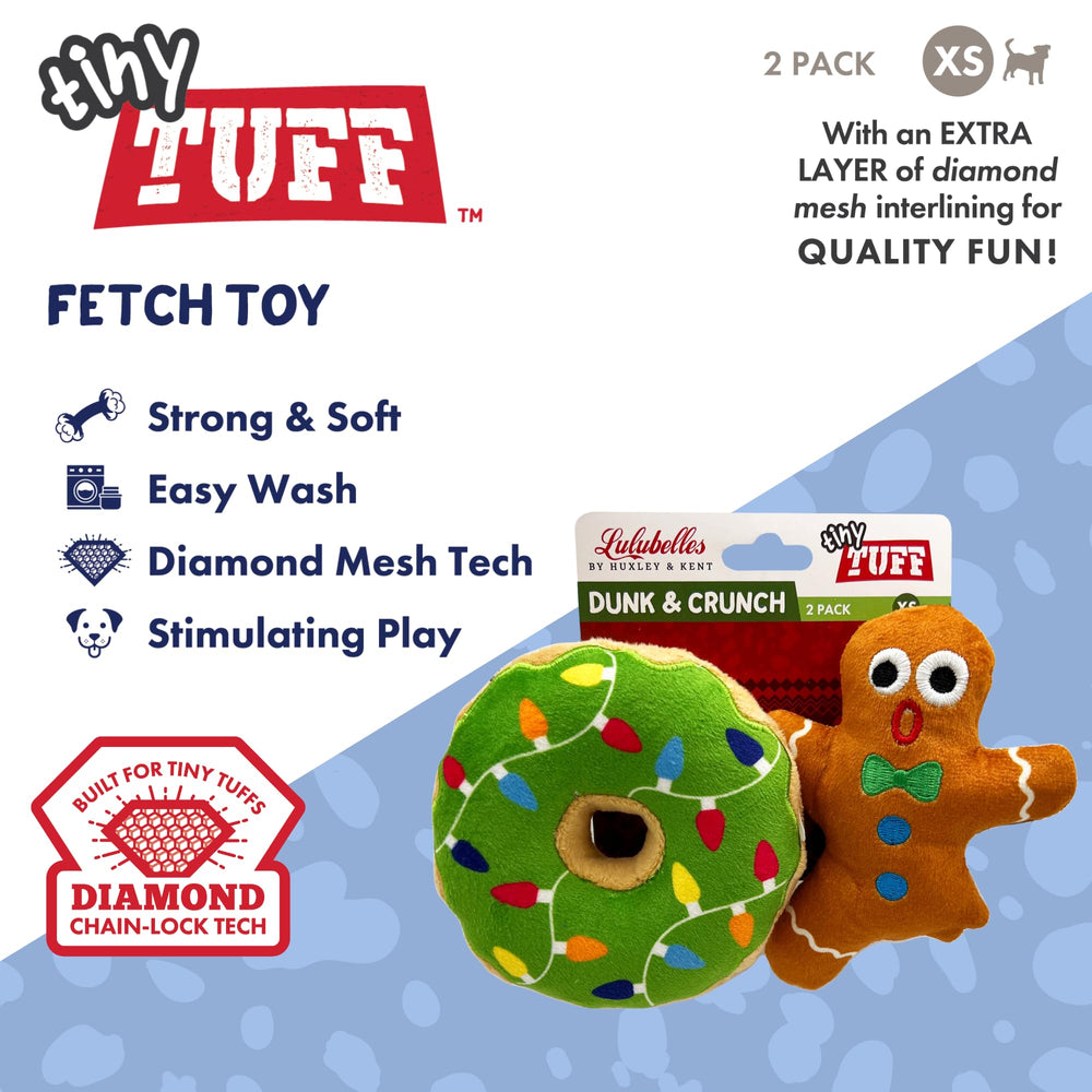 Huxley & Kent Tiny Tuff Duo Pack showcases two soft, strong toys for tiny dogs