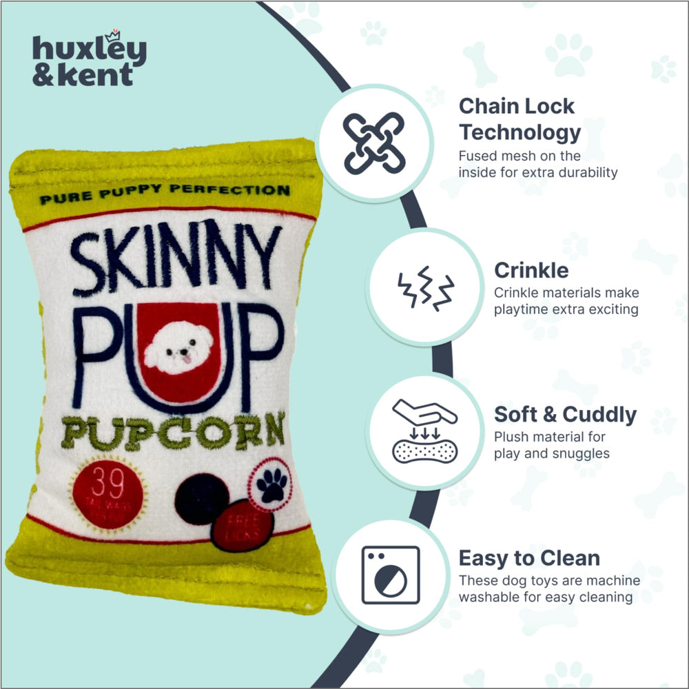 Huxley & Kent Tiny Tuff reinforced seams — lasting plush for small dogs