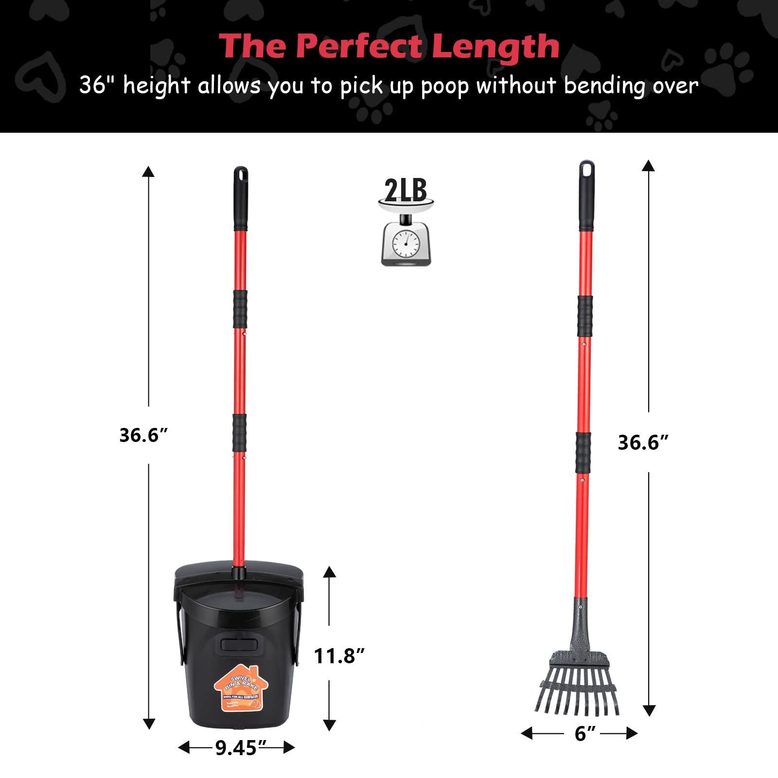 HUZSV pooper scooper includes 20 waste bags for immediate cleanup