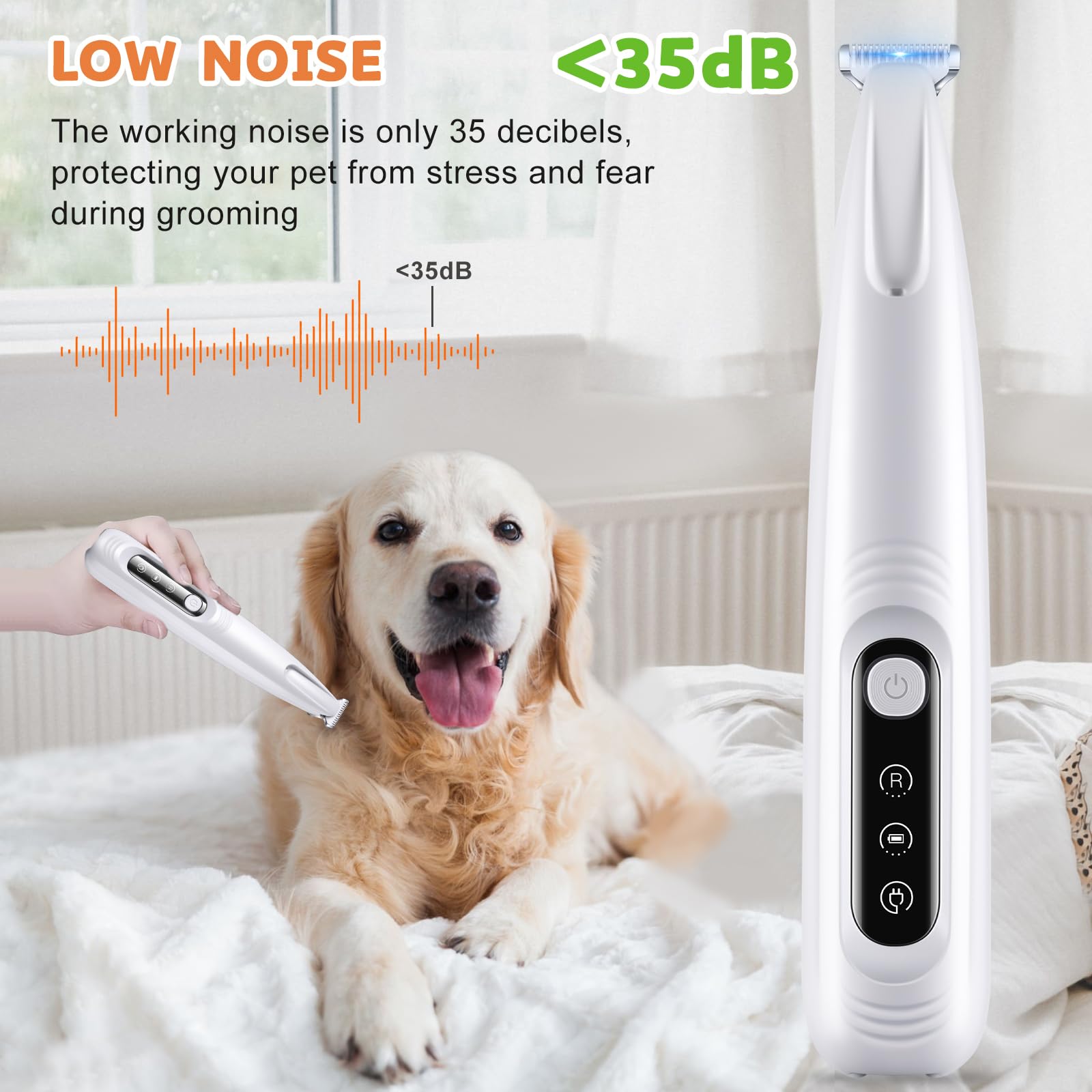 HVSOTV dog paw trimmer USB charging enables cordless use anywhere.