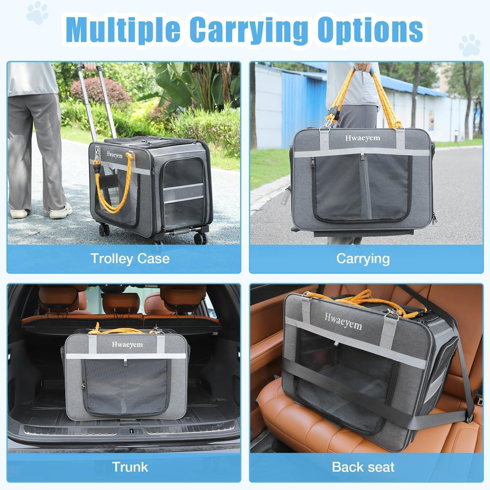 HWAEYEM foldable portable pet carrier for compact storage