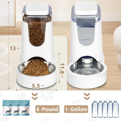 HWONMTE gravity feeder with spill-proof valve keeps meals steady