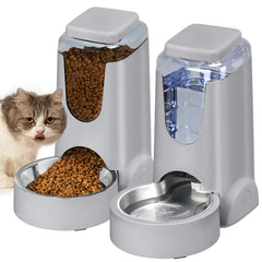 HWONMTE portable automatic cat feeder front view showing compact design for easy feeding