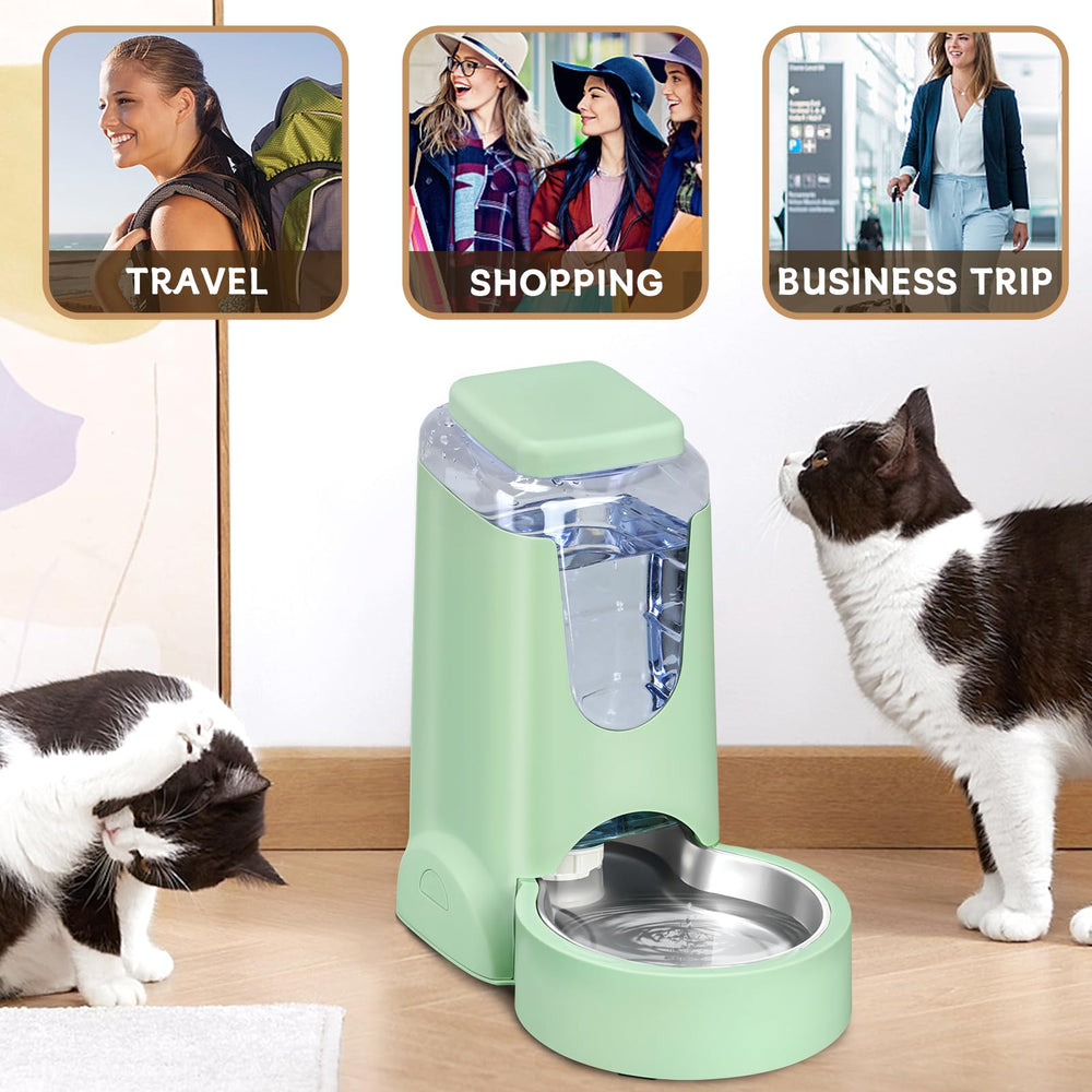 HWONMTE two-pack pet feeder waterer set suits small to medium pets.