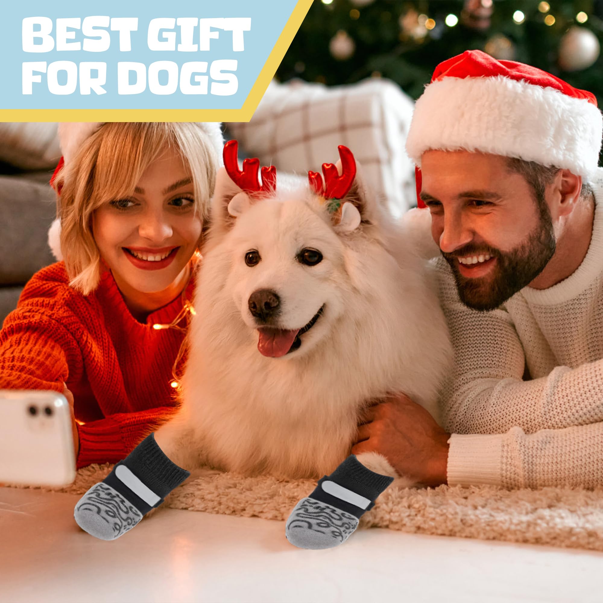 HXIAOBANN dog-socks-comfort-materials offer breathable wear for indoor comfort.