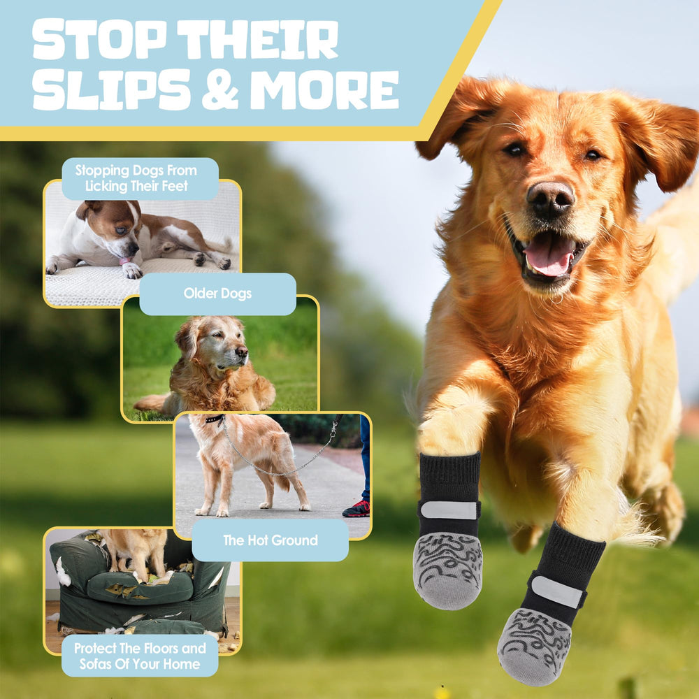 HXIAOBANN dog-socks-reflective-straps enhance night-time visibility for safer routines.