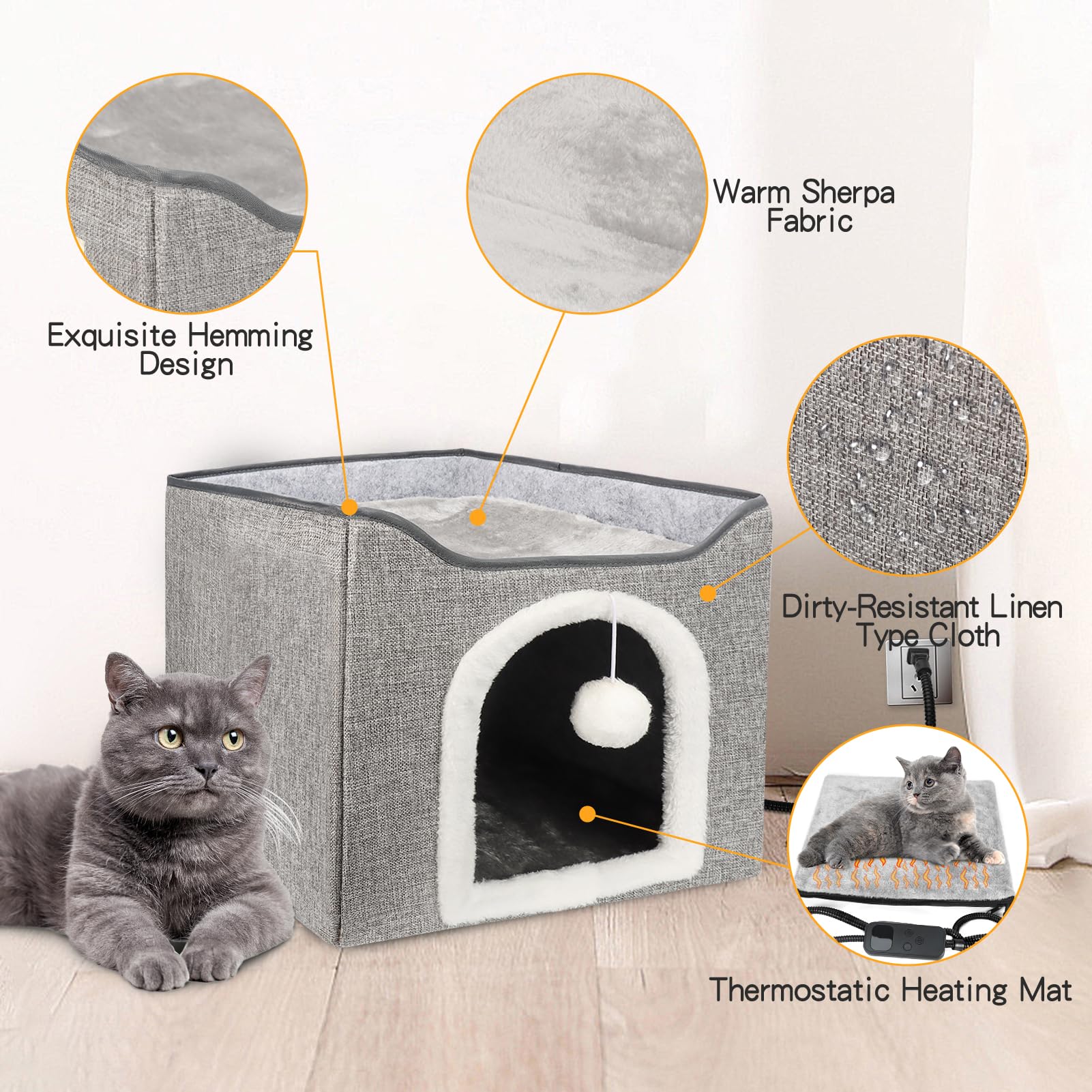 HXPLN cat bed size fits cats up to 25 lbs.