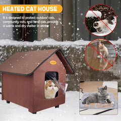 HXPLN heated cat house with heating pad providing safe warmth