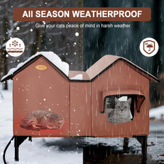 HXPLN heated outdoor cat house removable heated bed highlights easy warmth source