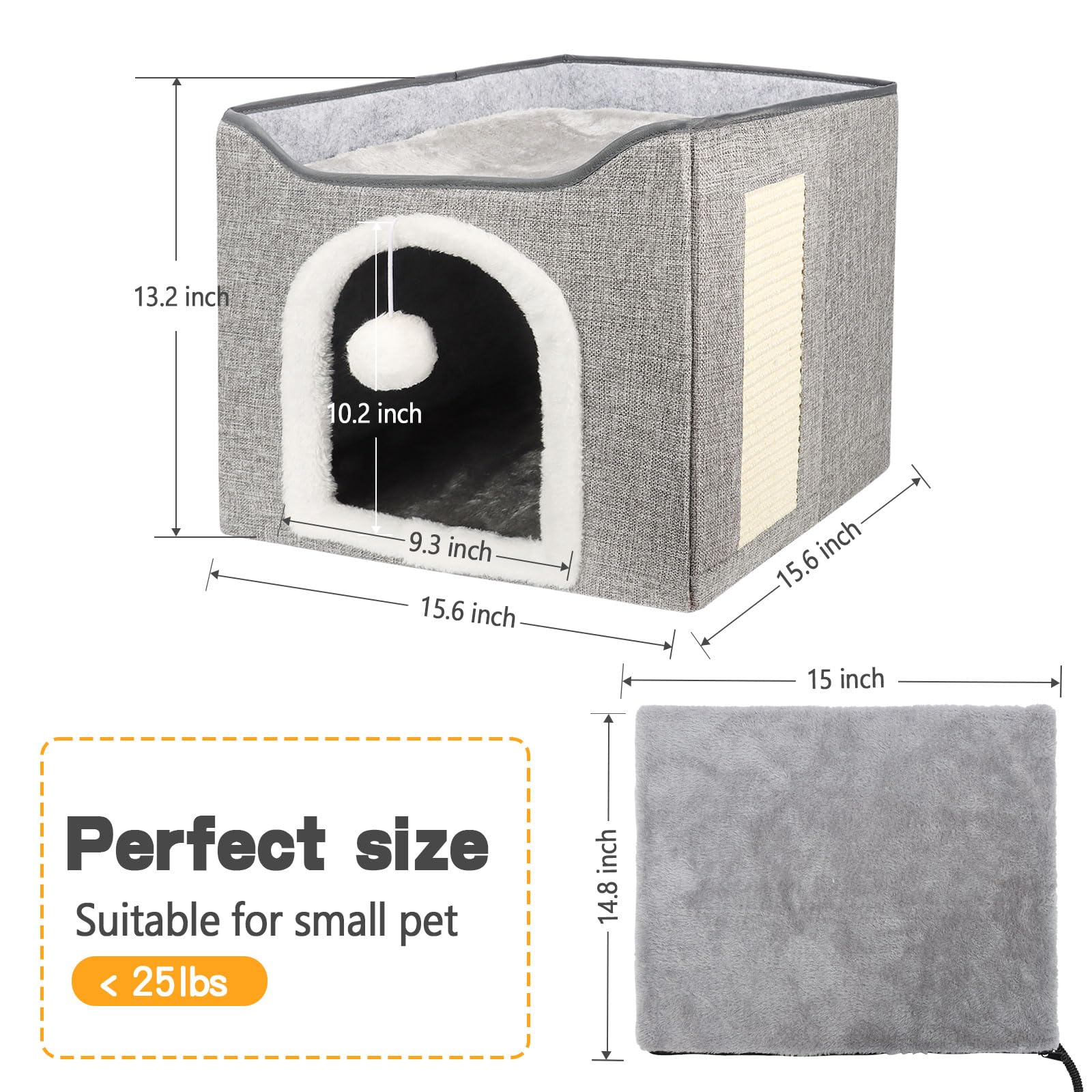 HXPLN cat bed includes scratch pad for claws maintenance.