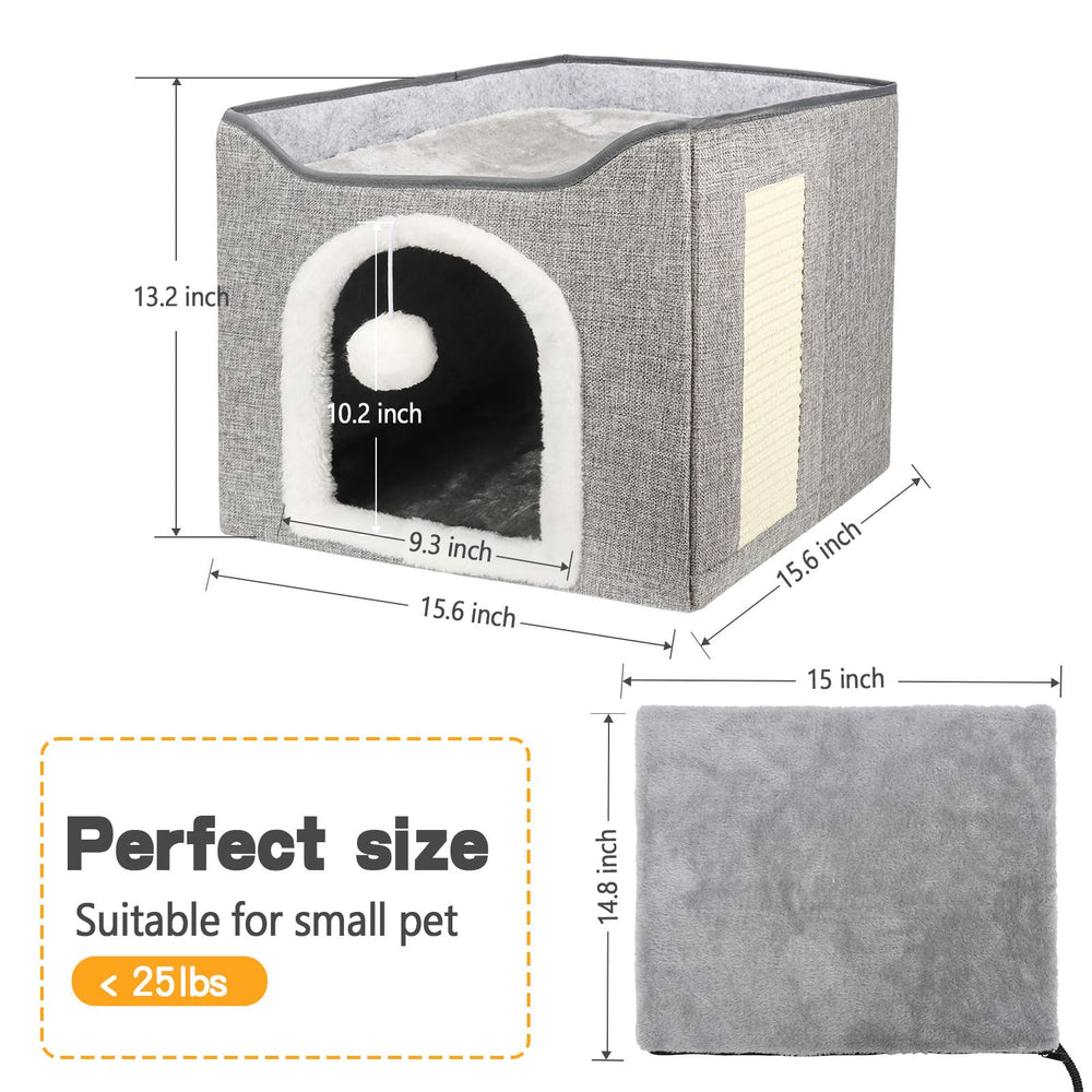 HXPLN cat bed includes scratch pad for claws maintenance.