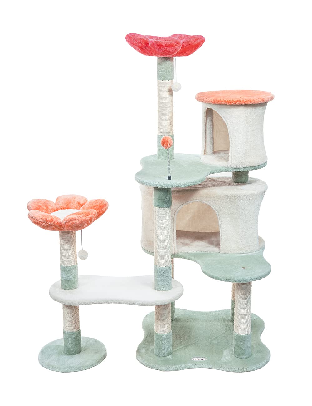 HYABI Flower Cat Tree sturdy base and anti-tip fittings