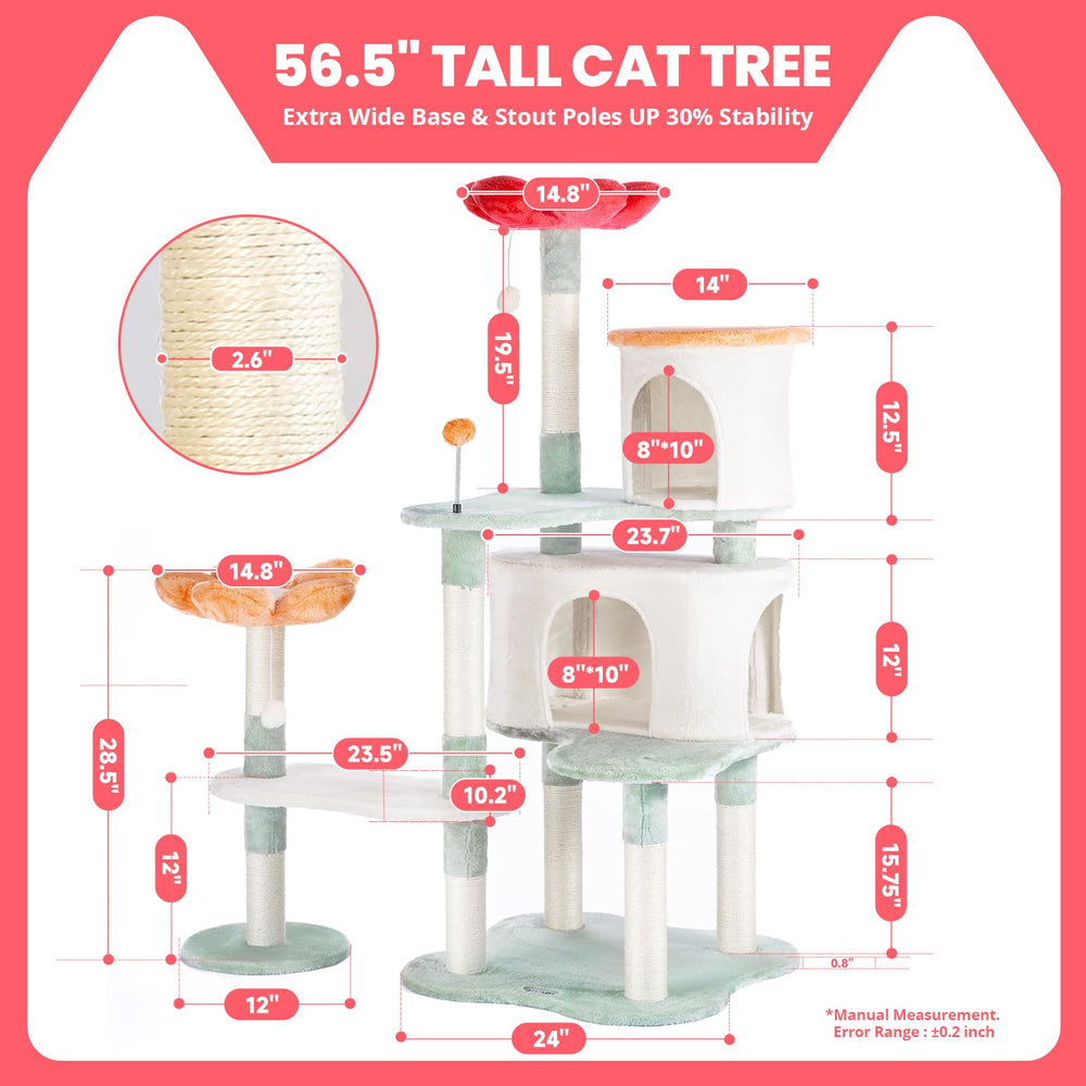 HYABI Flower Cat Tree condo close-up showing plush comfort and cozy space
