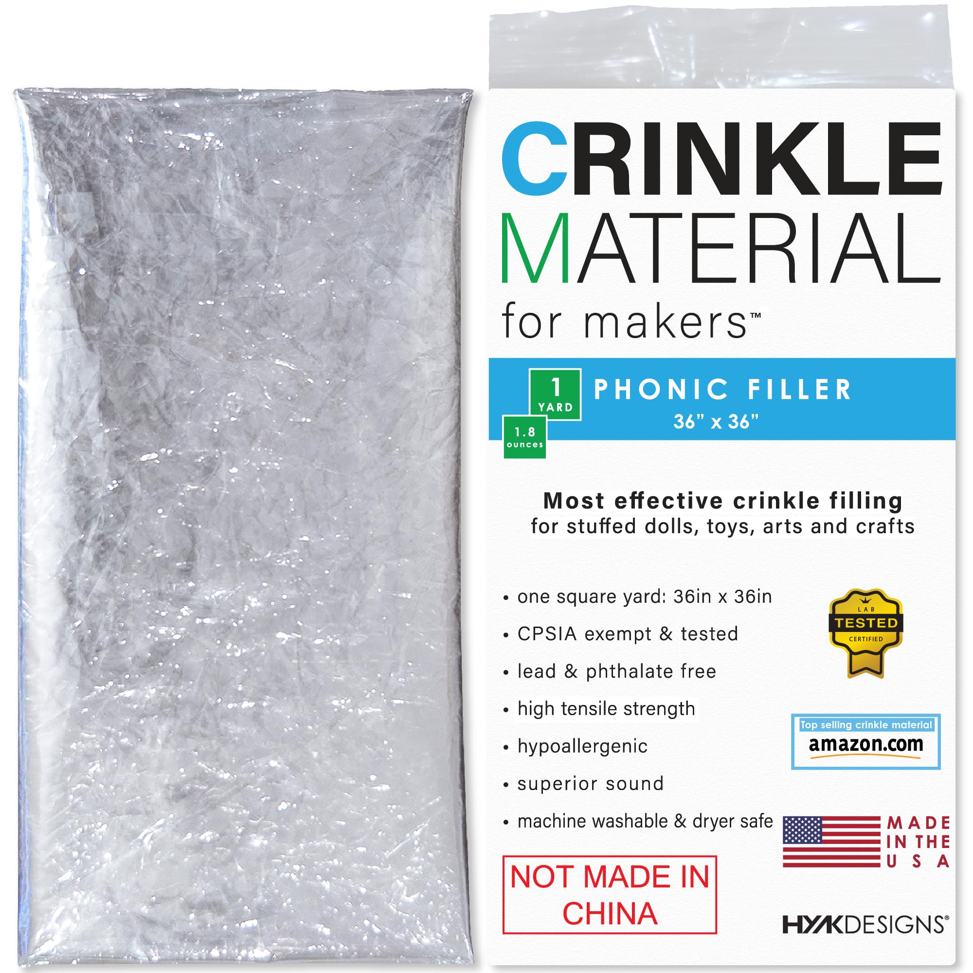 HYAKDesigns Crinkle Film close-up texture for sensory play and loud sounds.