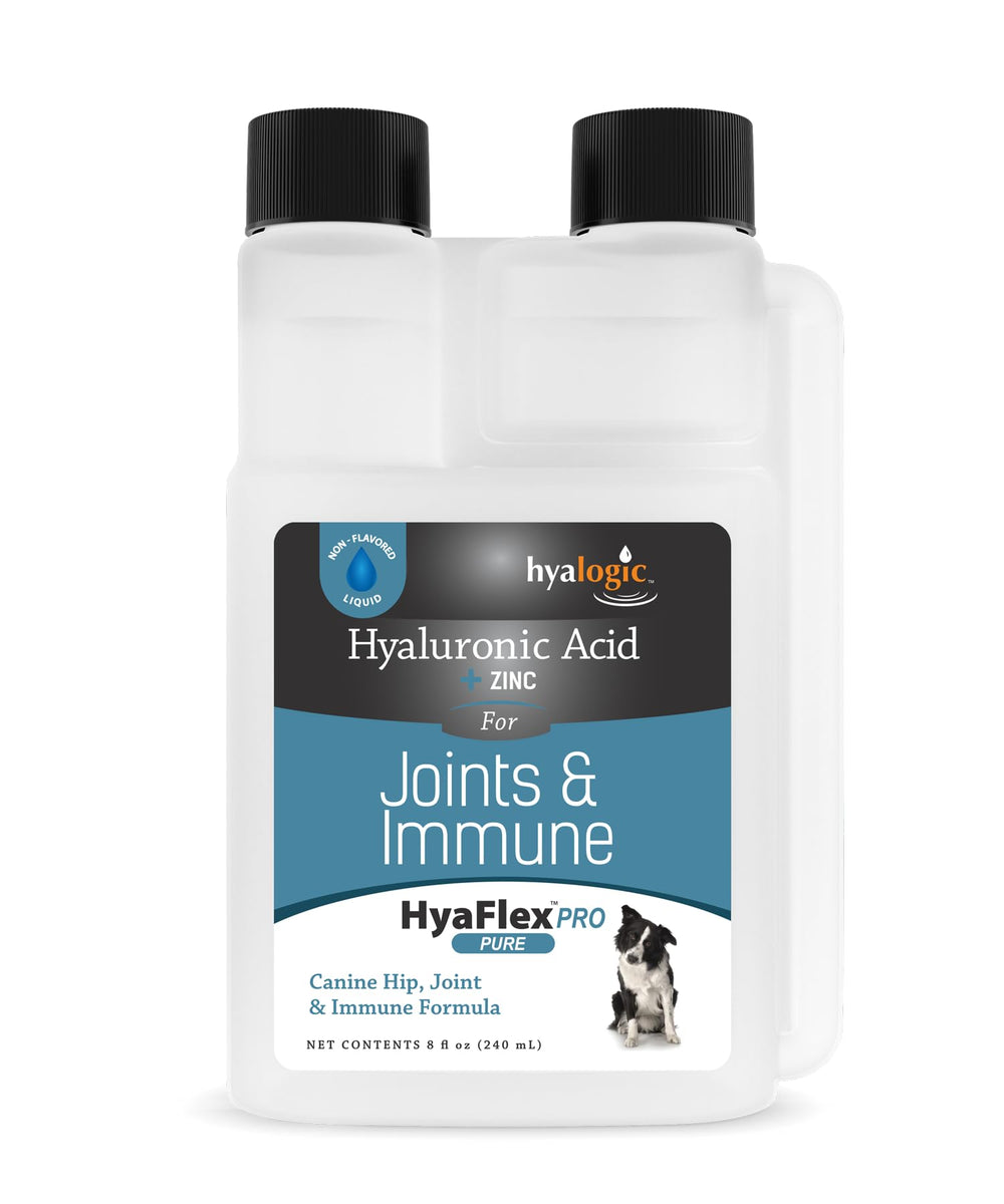Hyalogic HyaFlex Pro Pure bottle pour shows easy daily dosing for your dog