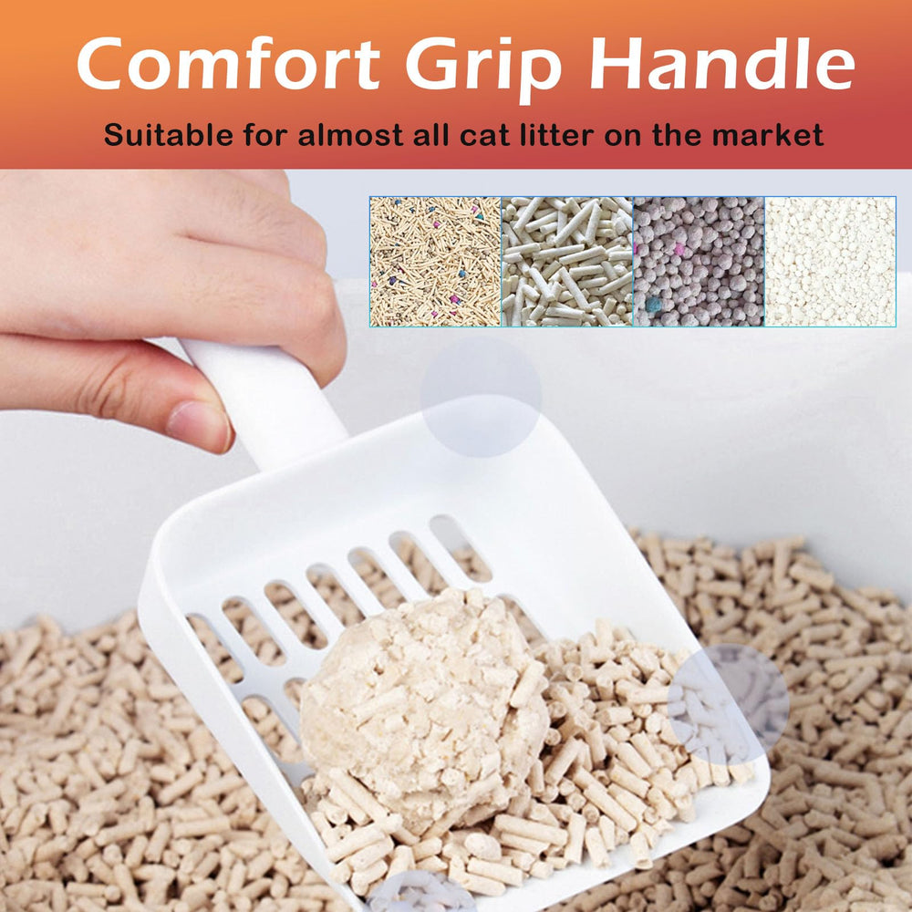 Hychipet ergonomic handle reduces bending for comfortable scooping.