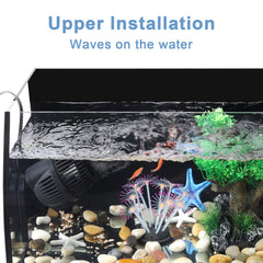 HYGGER 1050GPH Wave Maker Pump submersible design blends with tank scenery and reduces noise.