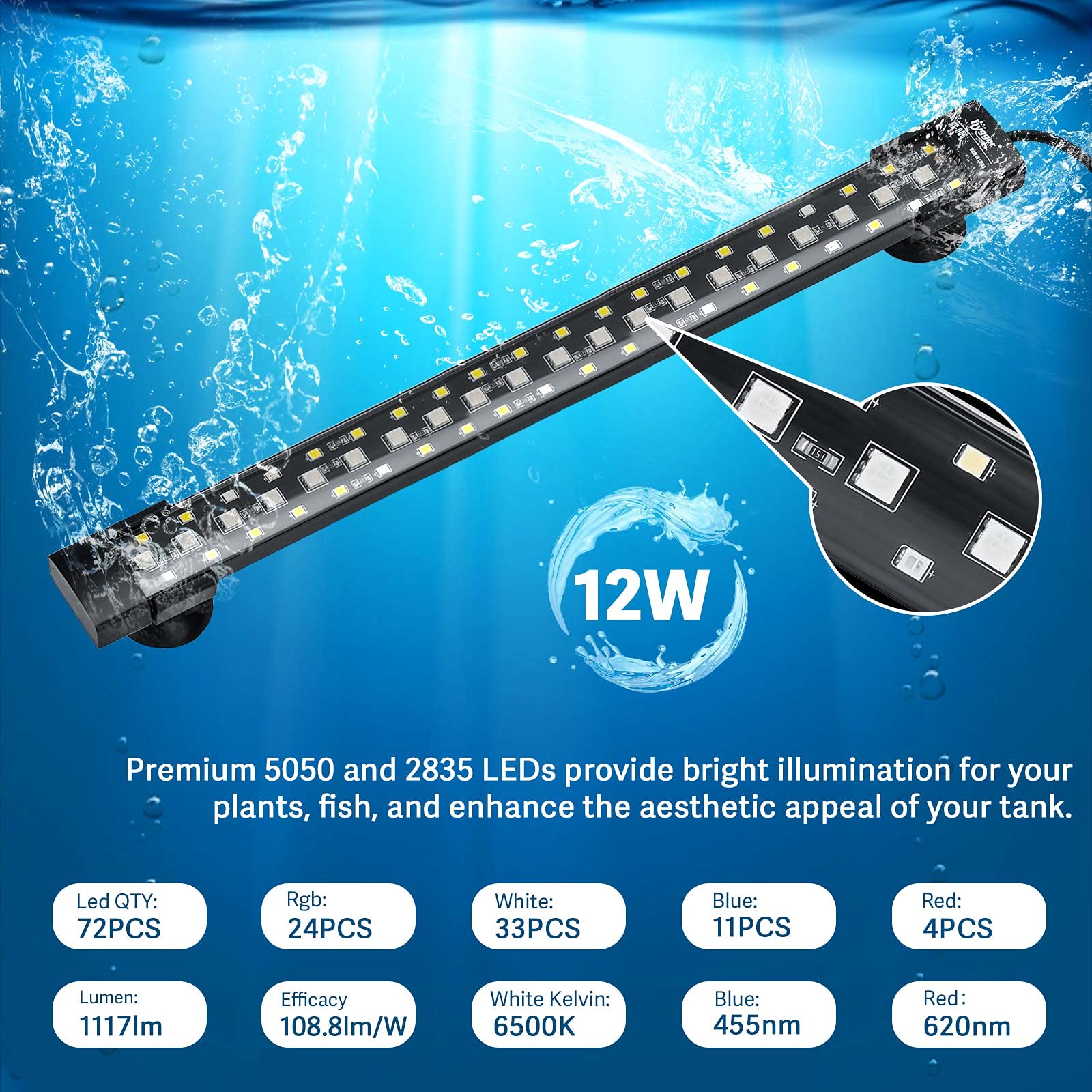 Hygger light color-cycle option for mood lighting