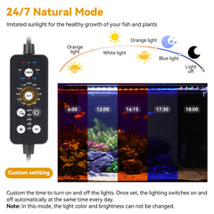 hygger 24W LED aquarium light DIY mode enables customizable colors and timing