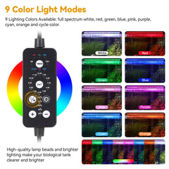 Hygger 26W LED Aquarium Light DIY mode controls show versatile color options