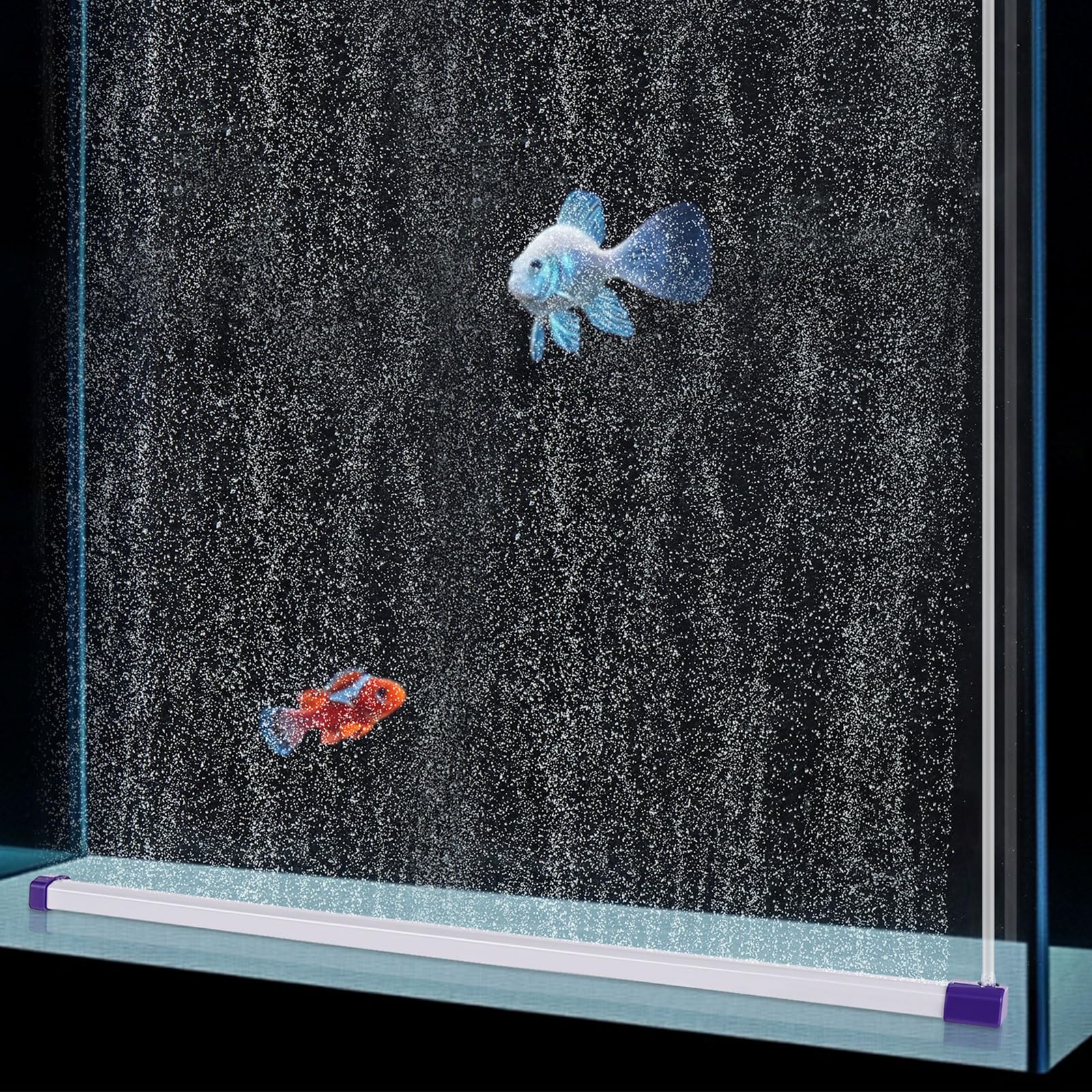 Hygger 27.5-inch bubble bar ready for large tanks, shows a dramatic bubble curtain.