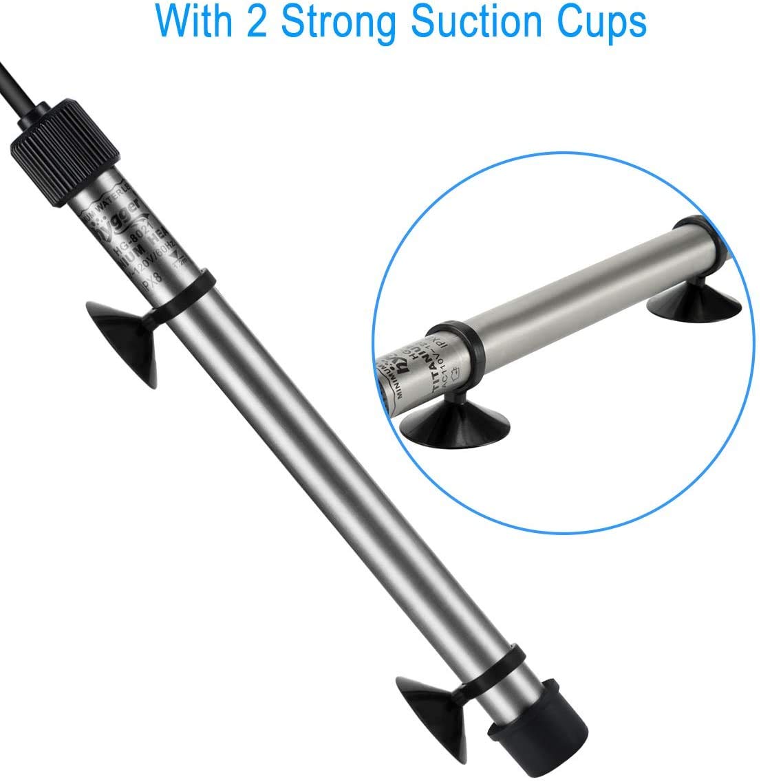 Hygger 802 replacement rod with suction cups ready for secure mounting in freshwater and saltwater tanks.