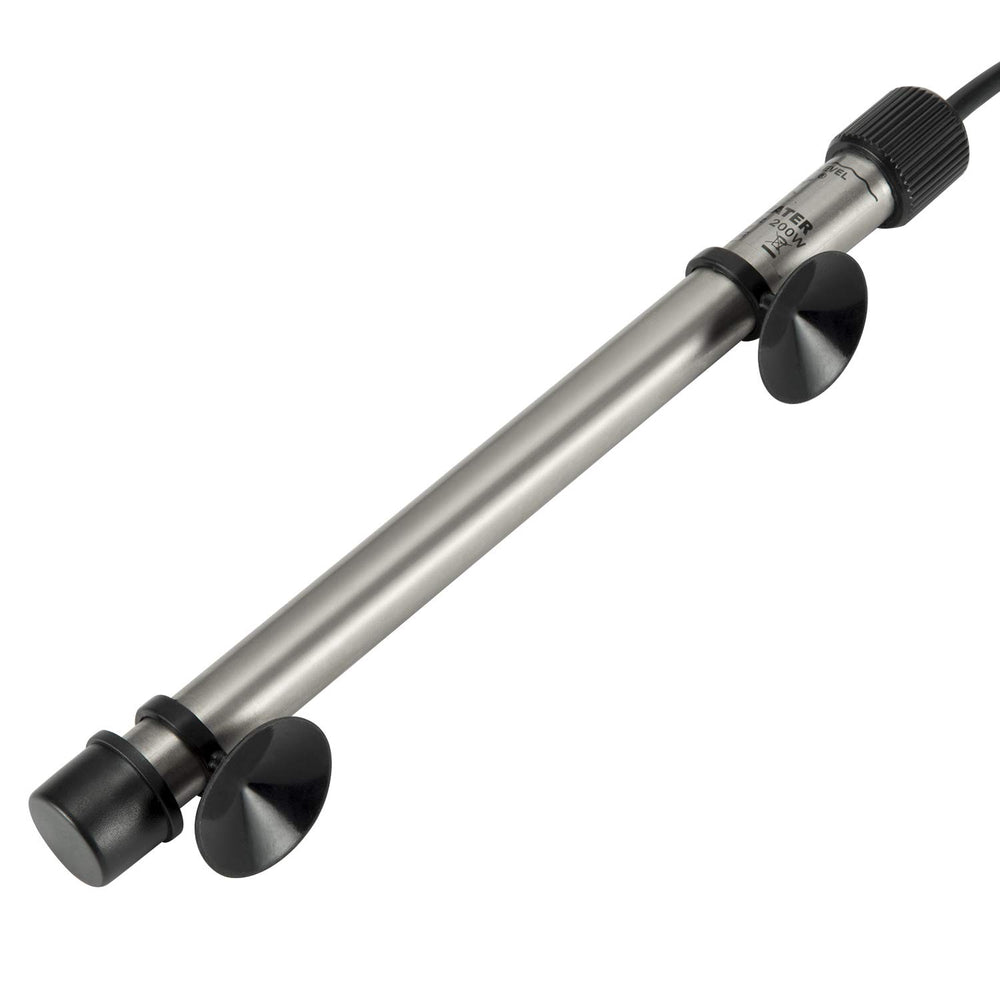 Hygger 802 titanium heating element detail highlights shatterproof construction for safer aquarium use.