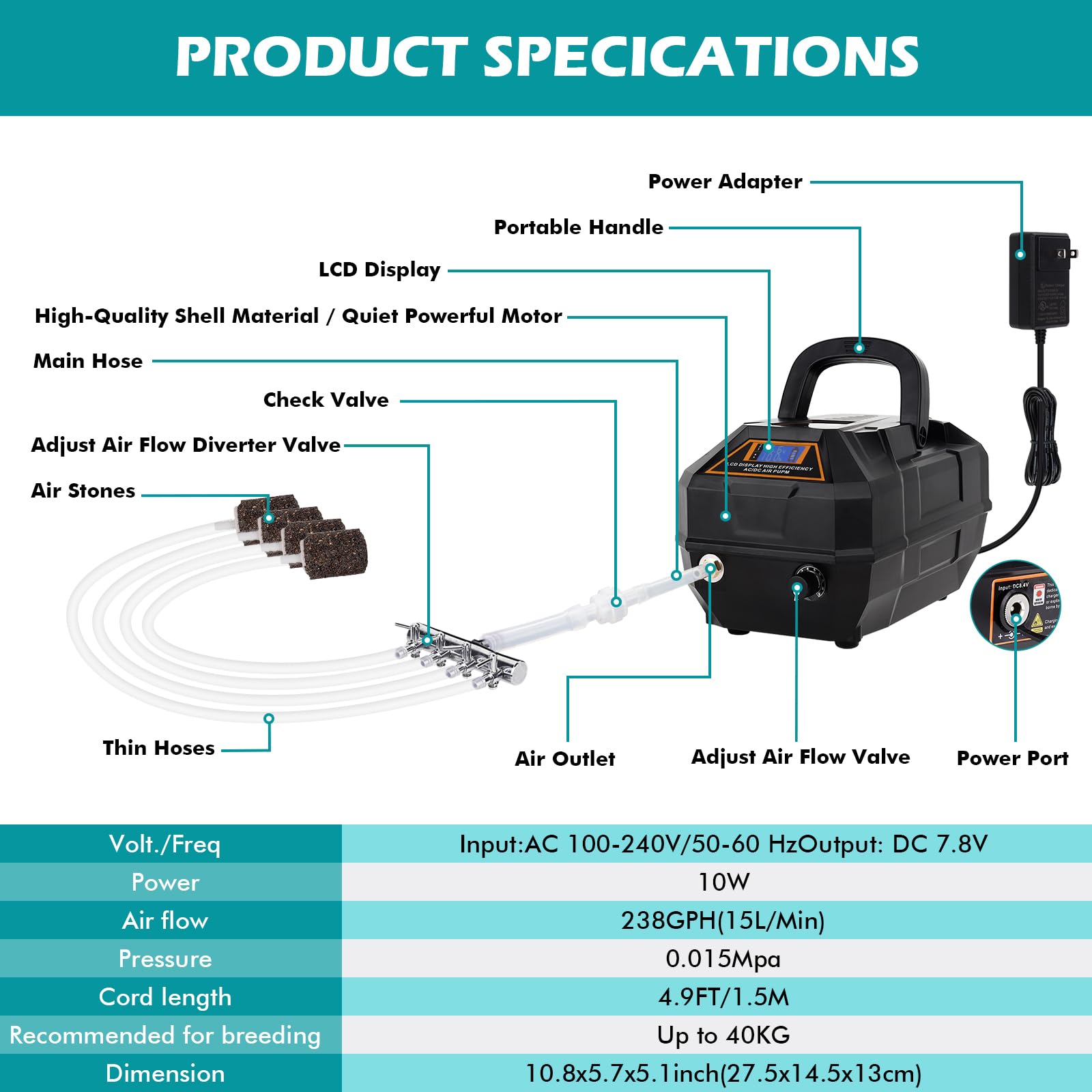hygger accessories hose air stone check valve included simplifies setup