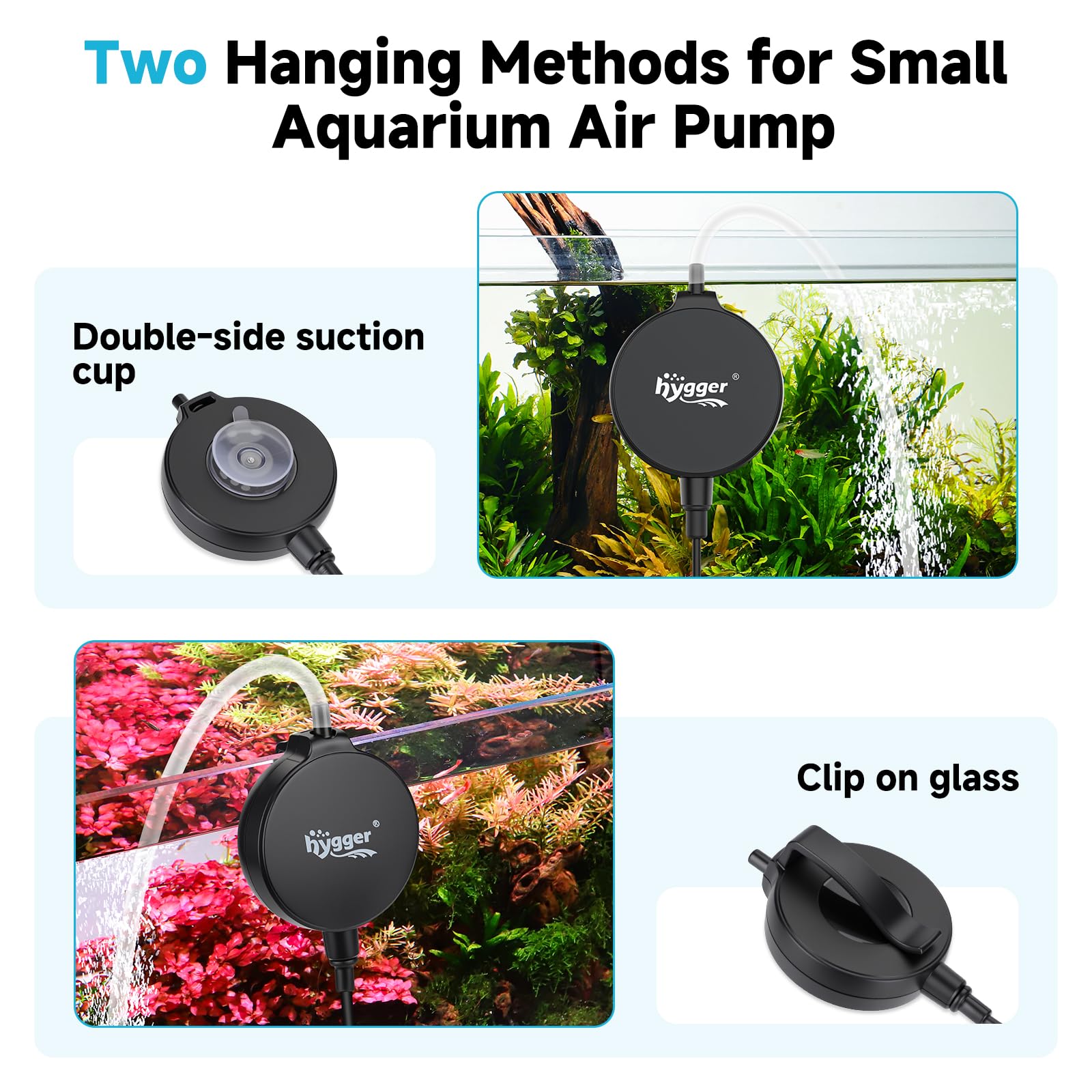 Hygger air tubing with stone kit ready for freshwater or saltwater aeration.