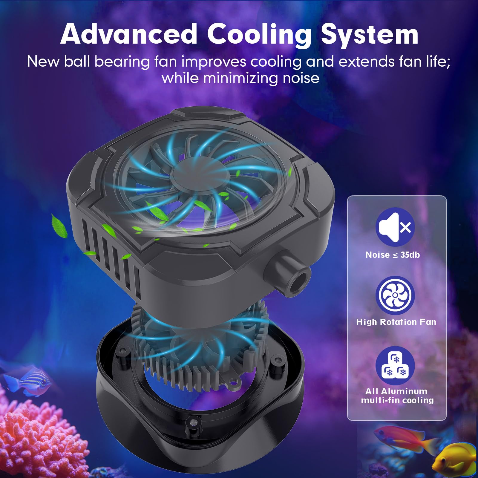 Hygger aluminum housing with anti-rust design for durable reef lighting.