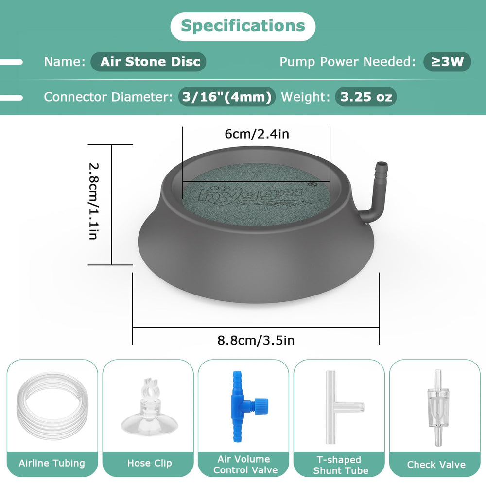 Hygger aquarium air stone control valve lets you adjust bubble strength easily.