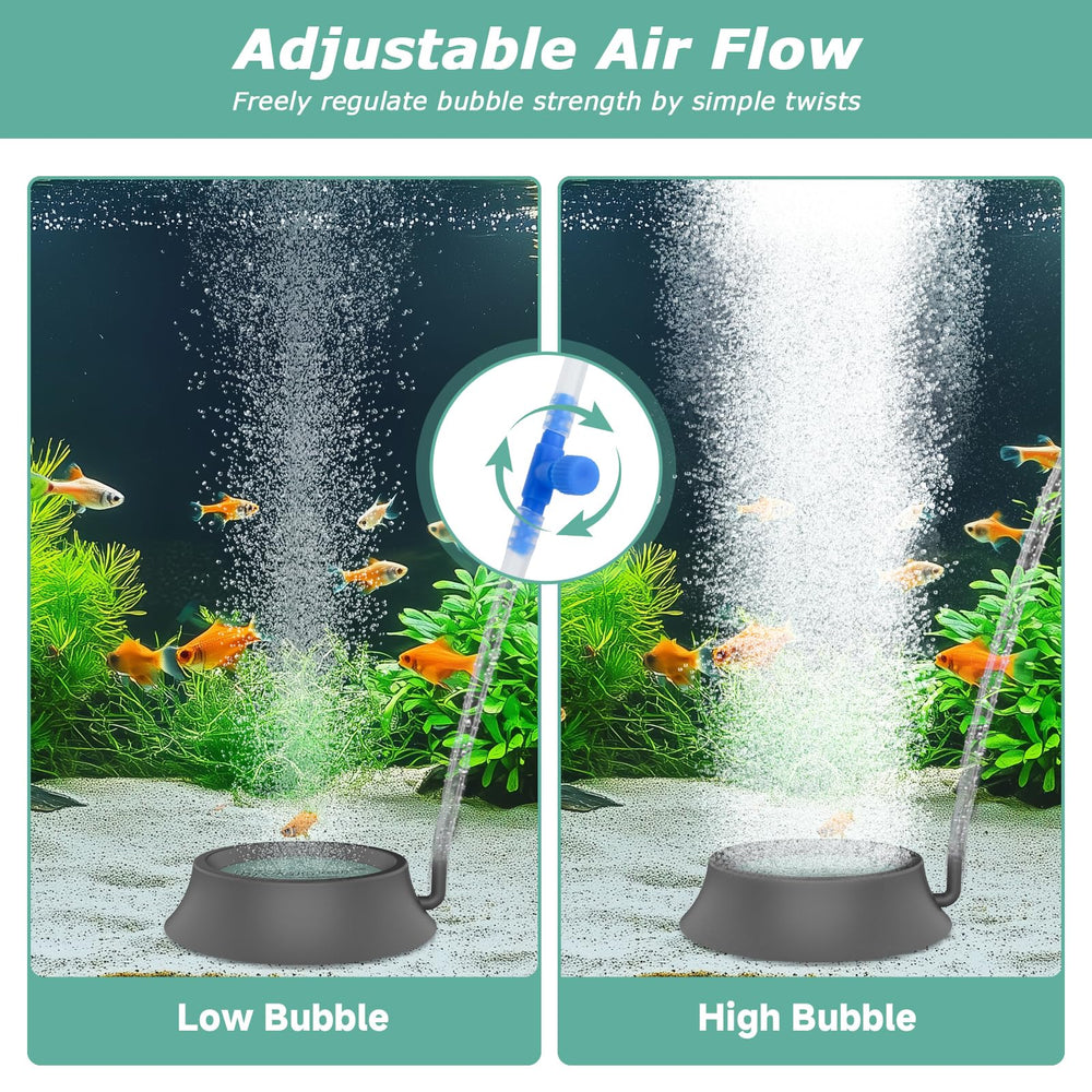 Hygger aquarium air stone stainless steel base offers long-lasting performance in aquariums.