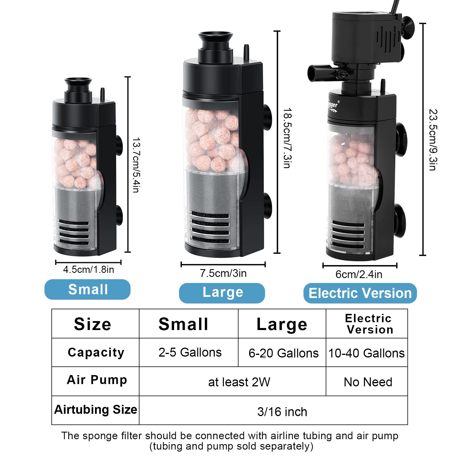 Hygger small aquarium bio sponge filter bio balls detail illustrating biological filtration