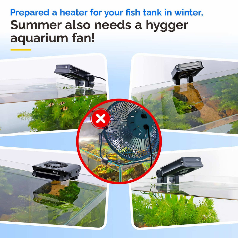 Hygger aquarium chillers fan timer-function illustrating auto on/off for nocturnal cooling
