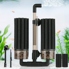 The Hygger aquarium double sponge filter setup delivers powerful filtration for clearer water in freshwater and saltwater tanks.