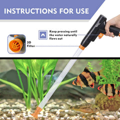 Hygger aquarium gravel cleaner dual airbags enable controlled water changes.