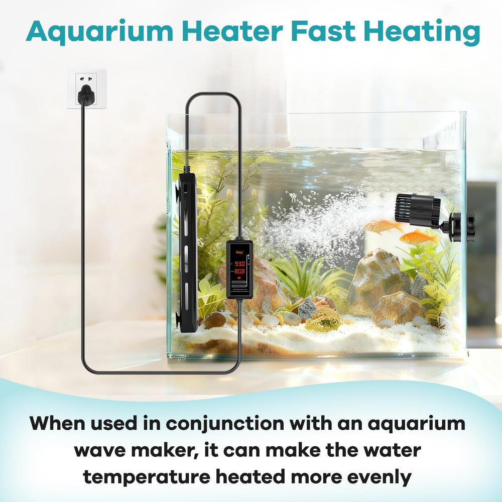 Hygger aquarium heater 500W adjustable-temp setup ensures precise tank control