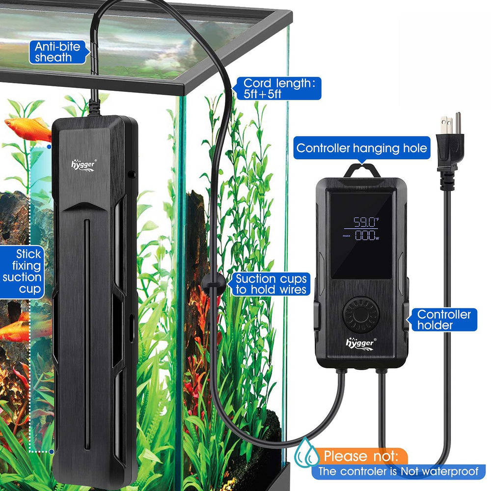 Hygger aquarium heater supports 60-135 gallon setups for freshwater or saltwater