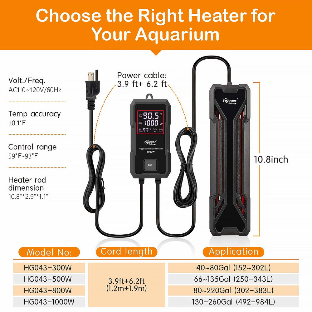 Hygger accessories kit includes controller, suction cups, bracket and hook.
