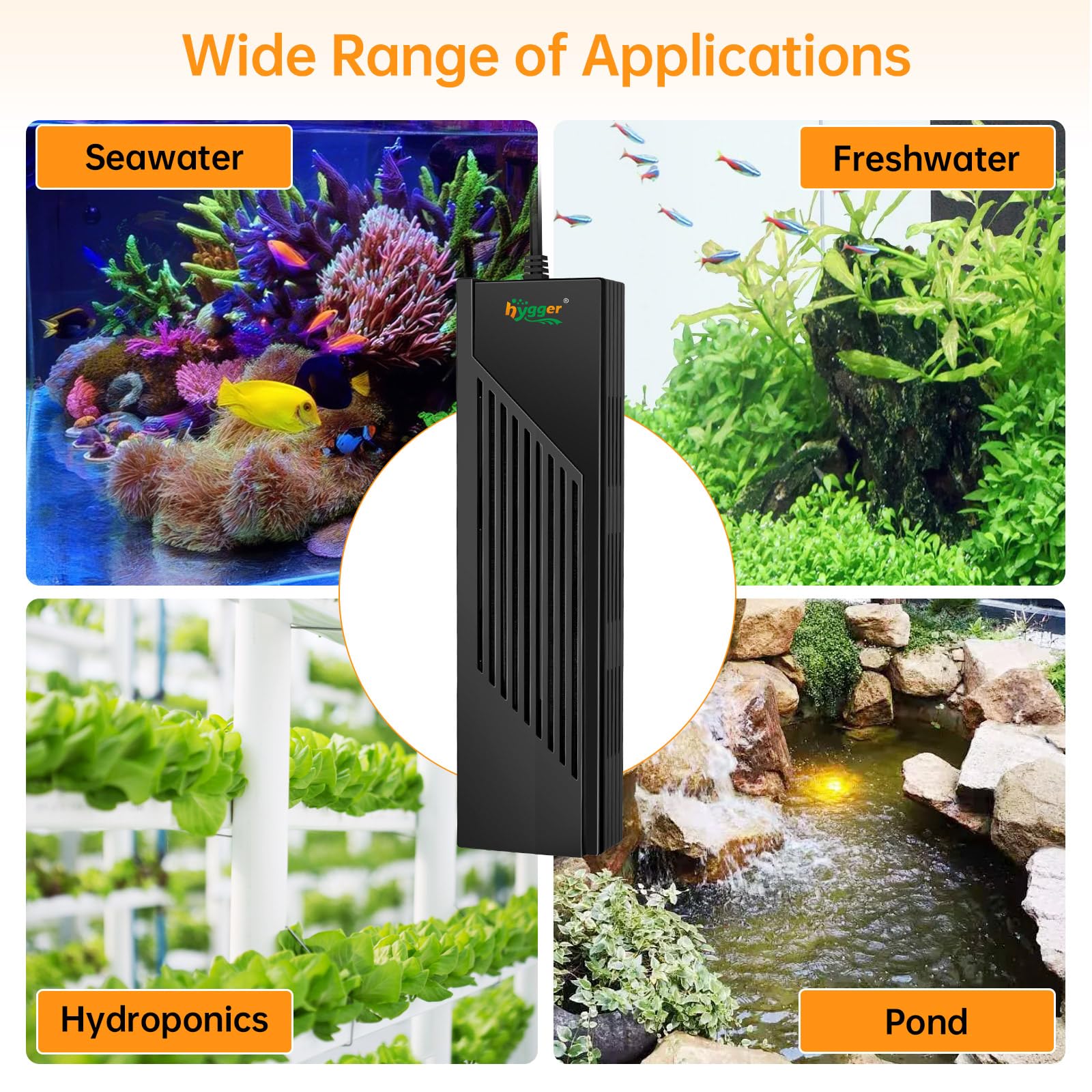 hygger aquarium heater accessories pack includes controller, suction cups and bracket.