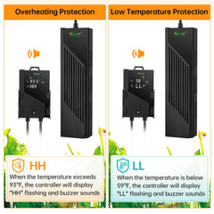 hygger aquarium heater anti-dry burning feature protects the tank when water drops.