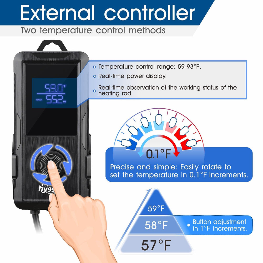 Hygger aquarium heater standby mode reduces energy when near target
