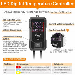 Hygger aquarium heater submersible design shown for safe installation