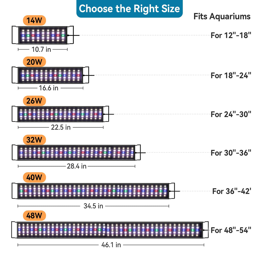hygger aquarium led light 48-54 inch tank setup for comprehensive illumination.