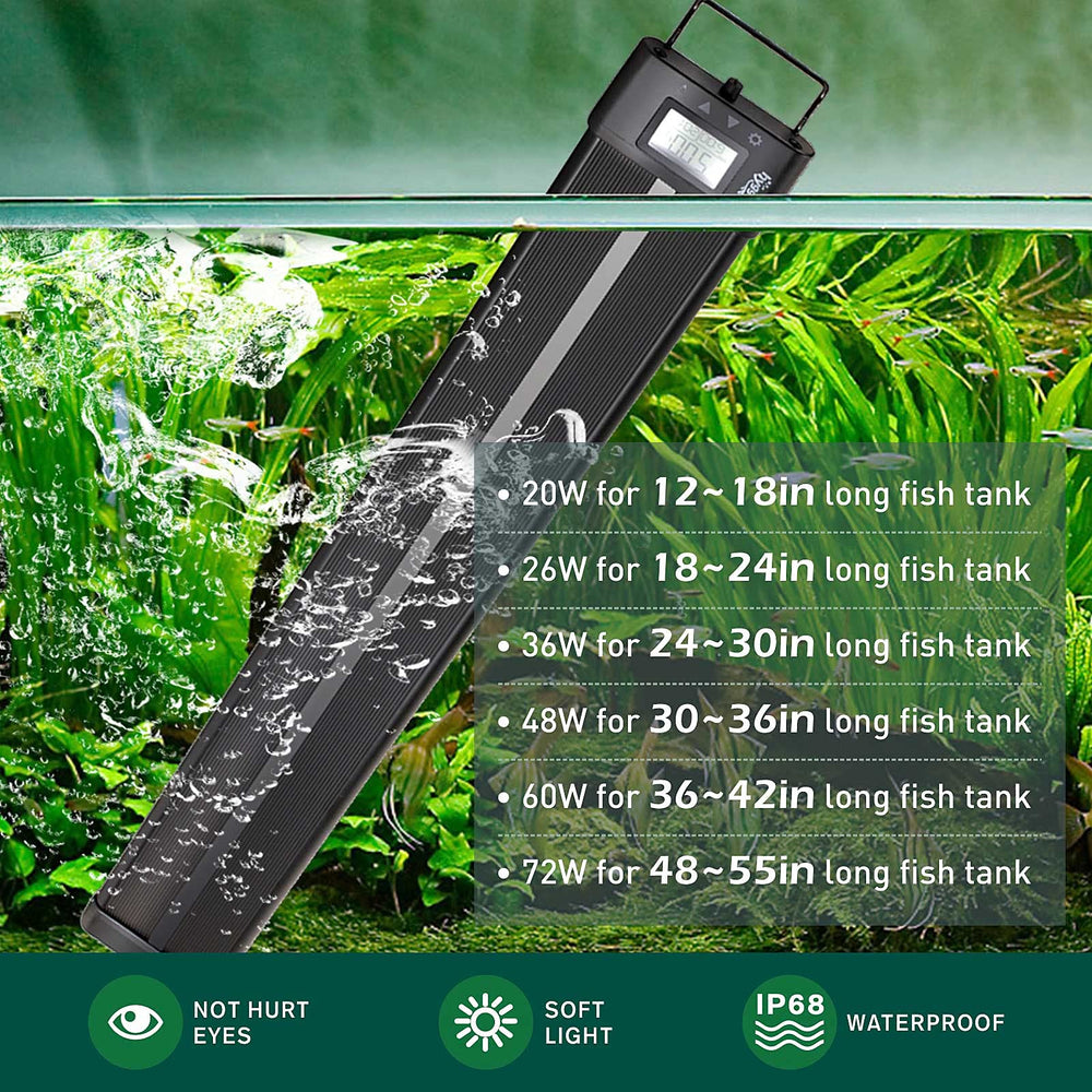 Hygger aquarium LED light full-spectrum colors support plant growth and vibrant viewing.