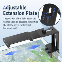 Hygger HG978 clip detail highlighting durable plastic and aluminum construction.