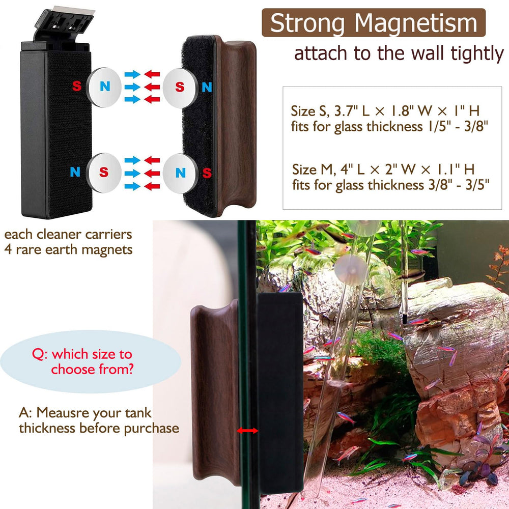 hygger aquarium magnetic cleaner internal scrubber ready for inside-glass cleaning
