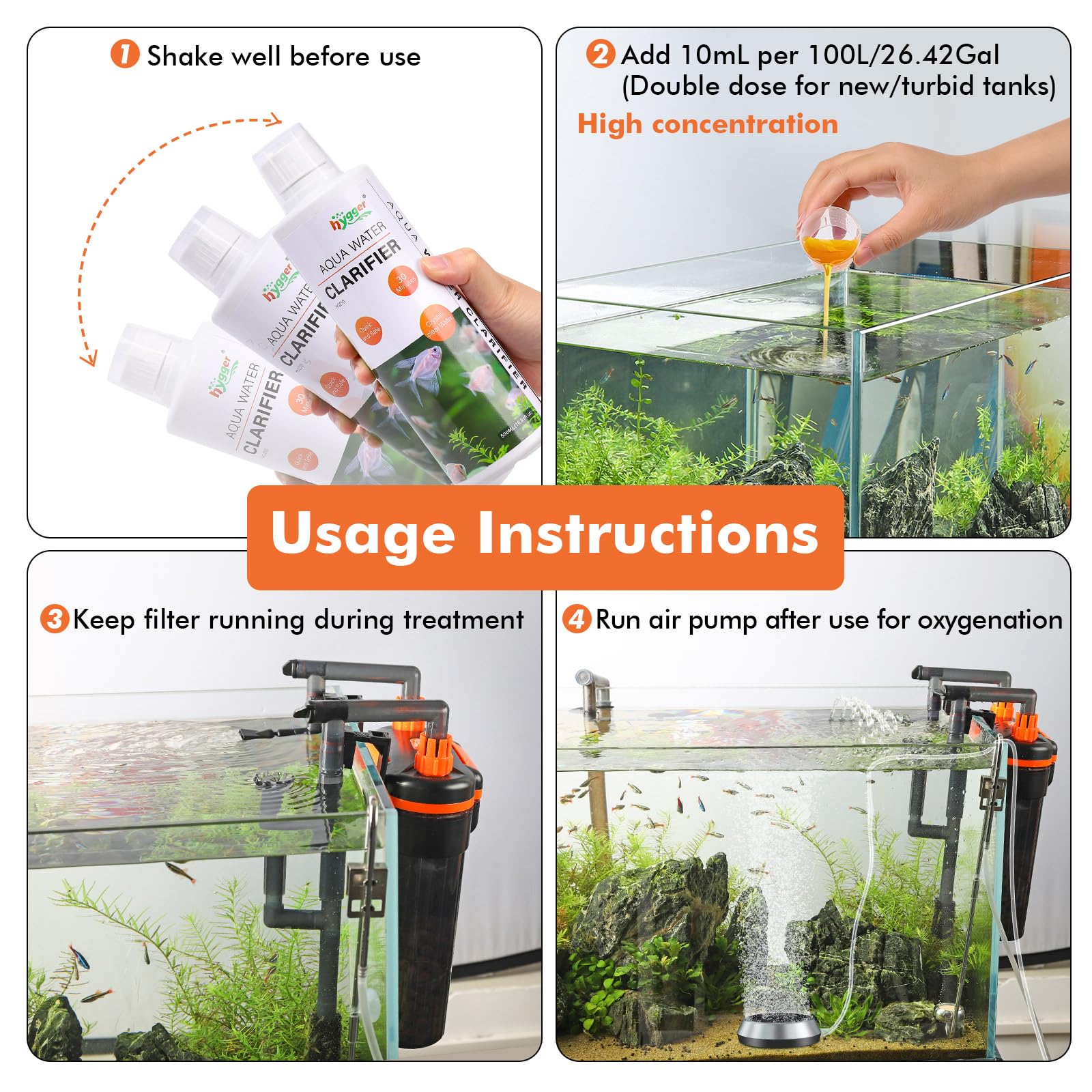 hygger Aquarium Saltwater Tank Clear Water highlights safe variety for marine tanks