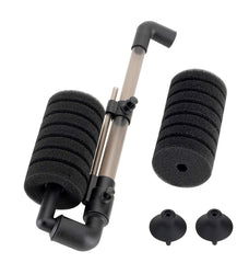 Hygger Aquarium Single Sponge Filter pack includes spare sponge and suction cups for easy maintenance.