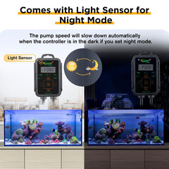 hygger Aquarium Wave Maker installation options showing varied wave shapes and debris removal